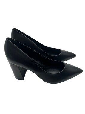 Calvin Klein Size 8.5M Black Jasmine Stylist Leather Upper Pumps Heels Shoes